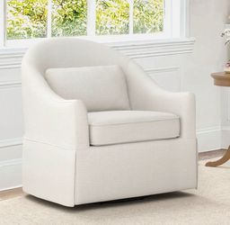 Cream White 360° Swivel Accent Chair – New