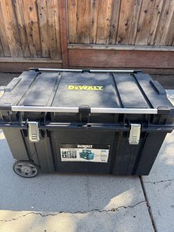 Dewalt-Tough Chest 38 in. W 63 Gal. Polypropylene Rolling Tool Box $100