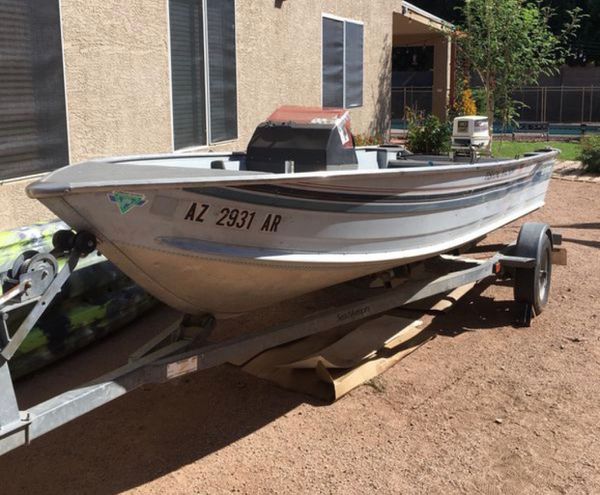 1990 Sea Nymph 16’ fishing boat 161 with bimi top for Sale in Brush ...
