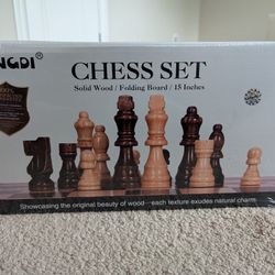 New Elongdi 15" Foldable Wooden Chess Set