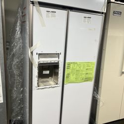 NEW OPEN BOX GE MONOGRAM 36”WIDE BUILT IN PANEL READY REFRIGERATOR 