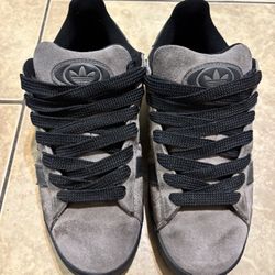 Adidas Campus 00s in the charcoal and core black colorway