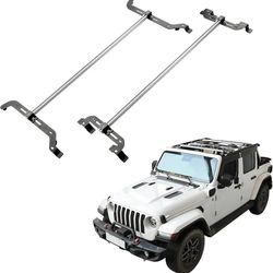  Roof Rack Cross Bars Compatible with 2018-2026 Wrangler JL (Only for 4 Doors Soft Top or Top Off), 600 LBS Capacity Rooftop Cargo Bars