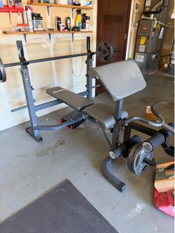Complete Home Gym with Bench, Barbell, Dumbbells, EZ Curl Bar & Weights