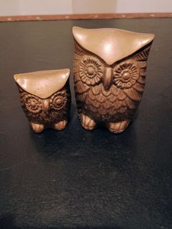 Vtg Brass Owls