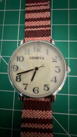 Geneva Silver Tone Watch - Mother of Pearl Dial - Unisex 35mm.  $25 or best offer.