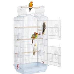 41'' Open Top Medium Size Quaker Parrot Bird Cage Cockatiel Indian Ring Neck Sun Parakeet Green Cheek Conures Lovebird Budgie Canary Finch Parrotlet B