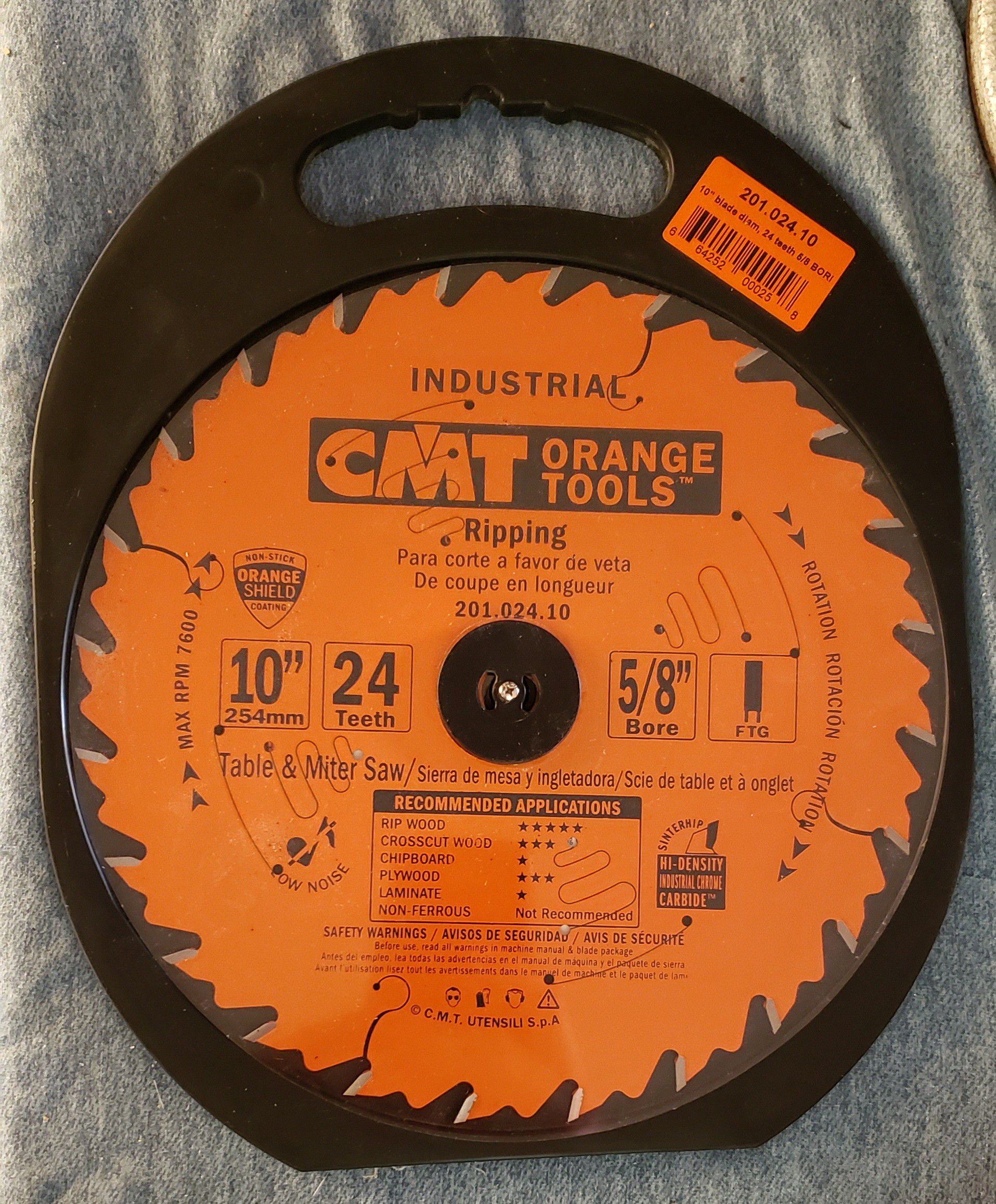 CMT Industrial Ripping Saw Blade, 10" 24T