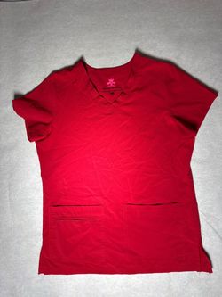 Uniforms Red Cool Stretch V-Neck Pocket Scrub Top XS