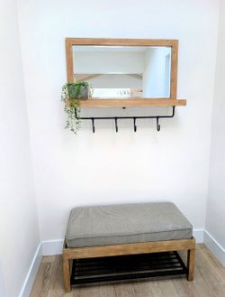 Pottery Barn Entryway Mirror and Bench