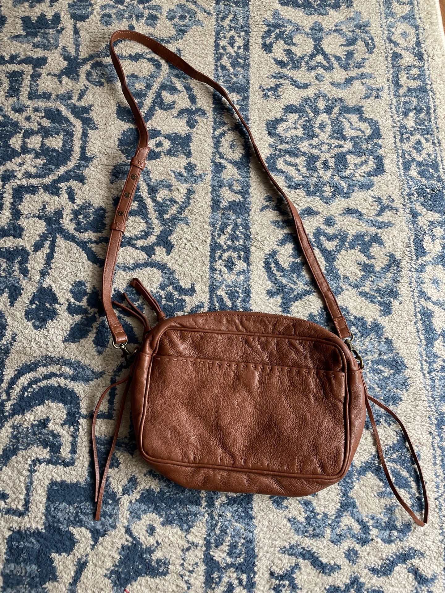 Anabaglish Leather Brown Crossbody Purse Bag