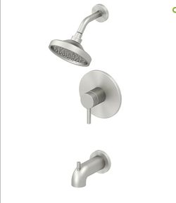 Allen +Roth Harlow tub and Shower Kit Brushed Nickel
