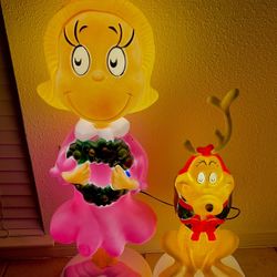 The Grinch and Cindy Lou Who 36 inch Lightup Christmas Yard Decor