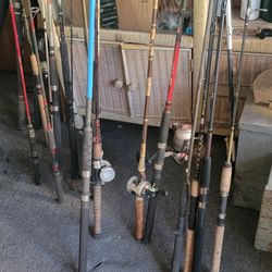 Fishing Poles And Reels Lot 