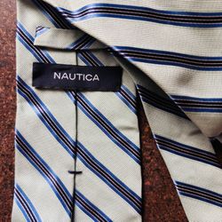 Nautica Men’s Tie Mint Green Navy/Blue Stripes