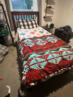 Wooden twin size bed