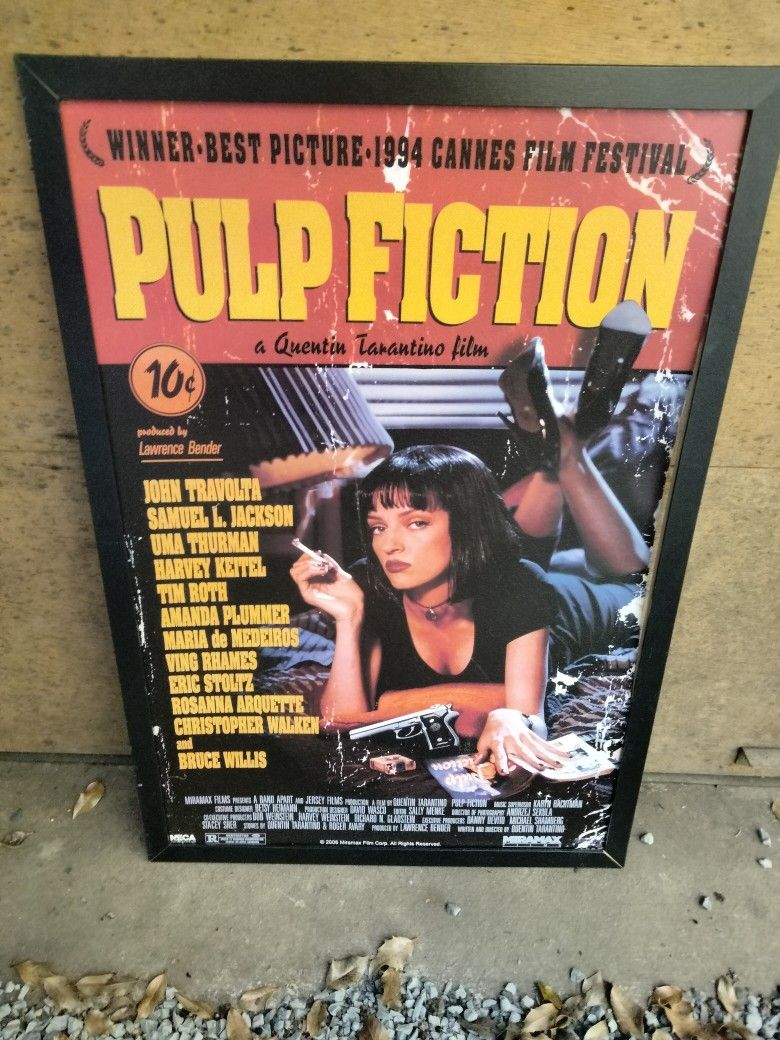 Vintage Blockbuster Movie Poster Pulp Fiction