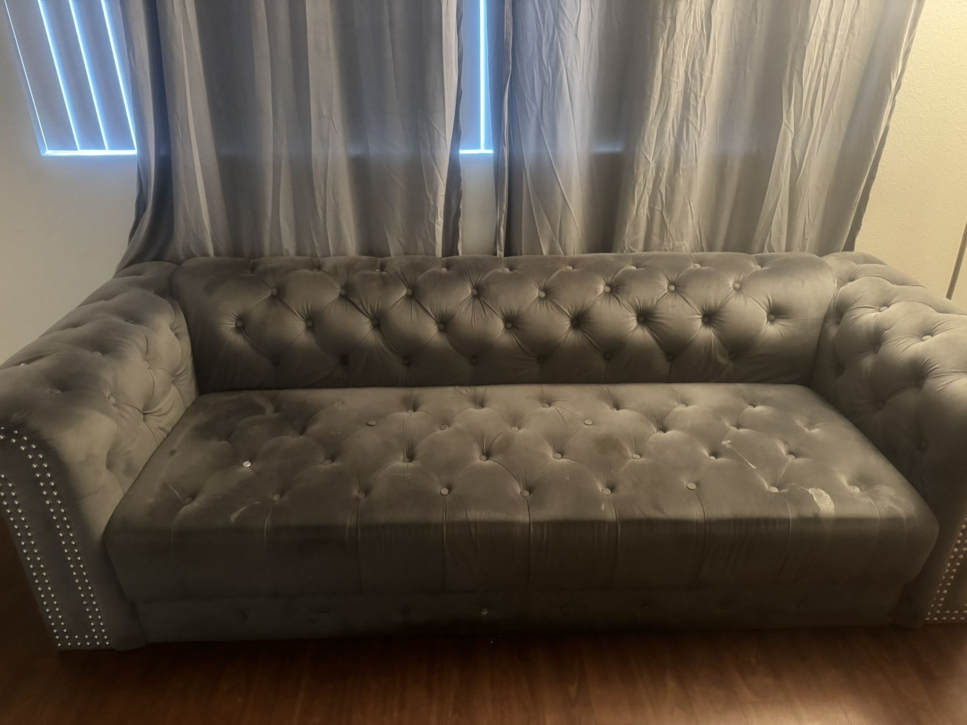 Free Grey Velvet Couch 
