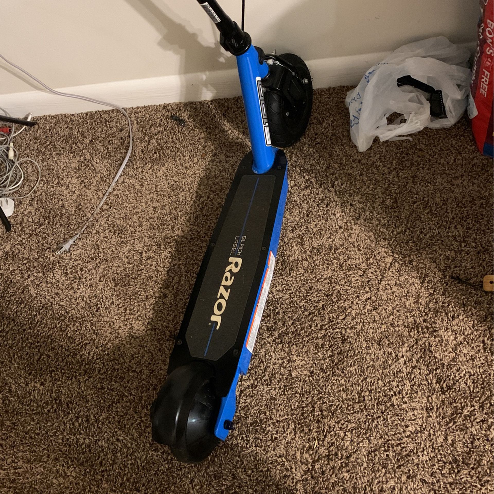  Black Label E100 Electric Scooter  4.3   (19) Write a review $144.99 Ages 8 and up  Max Weight 120 lb. Max Speed 10 mph  Battery Life Up to 35 minute