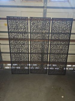 Pier 1 Metal Rattan Wall Decor x 3