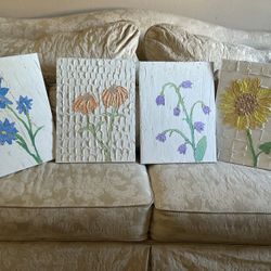 Set Of 4 Floral 💐🌼🪻Wall Art 