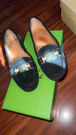 Kate Spade Black Suede Driving Mocs Loafers size 5