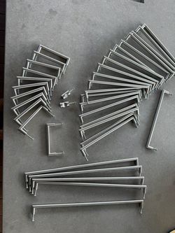 Entire brushed stainless cabinet pulls set