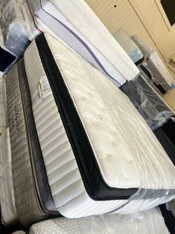White Pillow Top Mattress with Box Spring