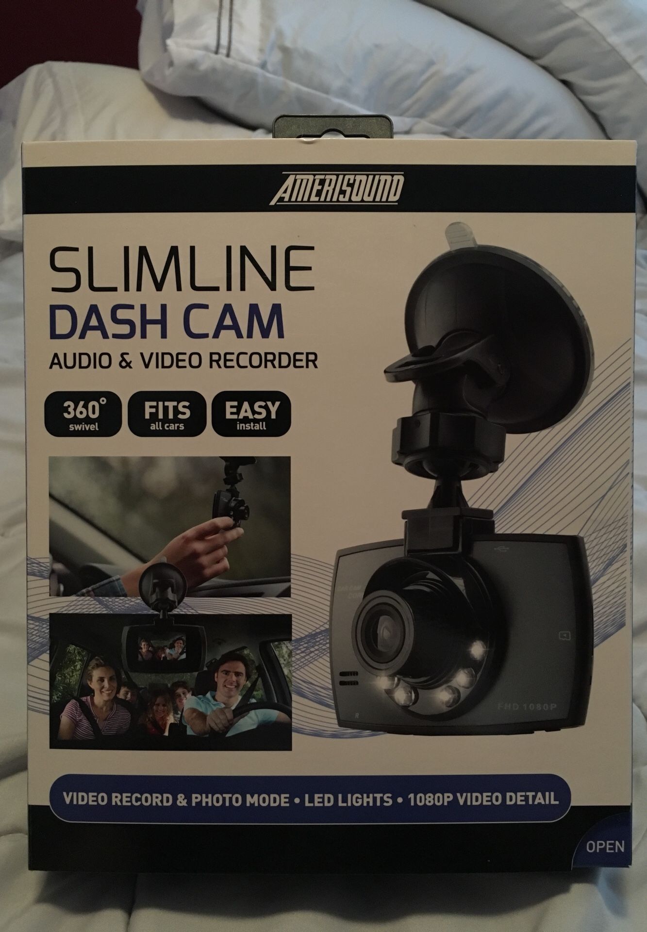 Amerisound Slimline Dash Cam 1080p Audio & Video Recorder NEW IN BOX