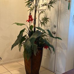 Planter With Bamboo Plant