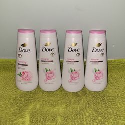 4 Dove Body Wash 20oz Renew Peony+ Rose Oil