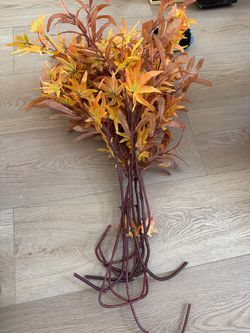 Large Bundle Artificial Fall Foliage Stems – Autumn Maple Leaves Decor