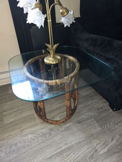 Glass top side table
