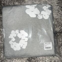 Grey Denim Tear Hoodie 