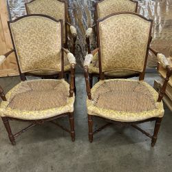 Antique Set Of 4 French Arm Chairs