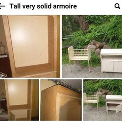 Vintage Tall Armoire ,TV Cabinet 32"Lx17"1/2Wx78"H,TV 