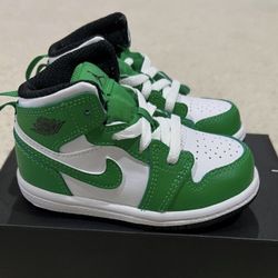 Air Jordan 1 Mid Lucky Green/White