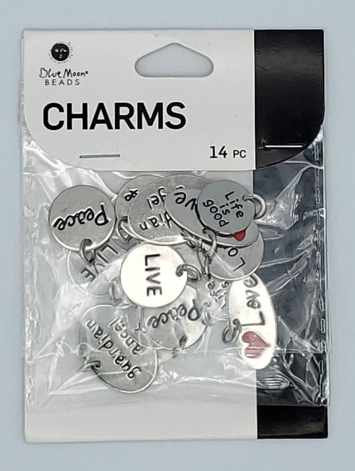 Blue Moon Beads Silver Plated Charms 14 Pieces


