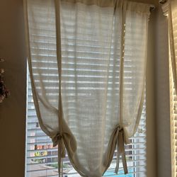 Window Curtains w/ Rods (3)