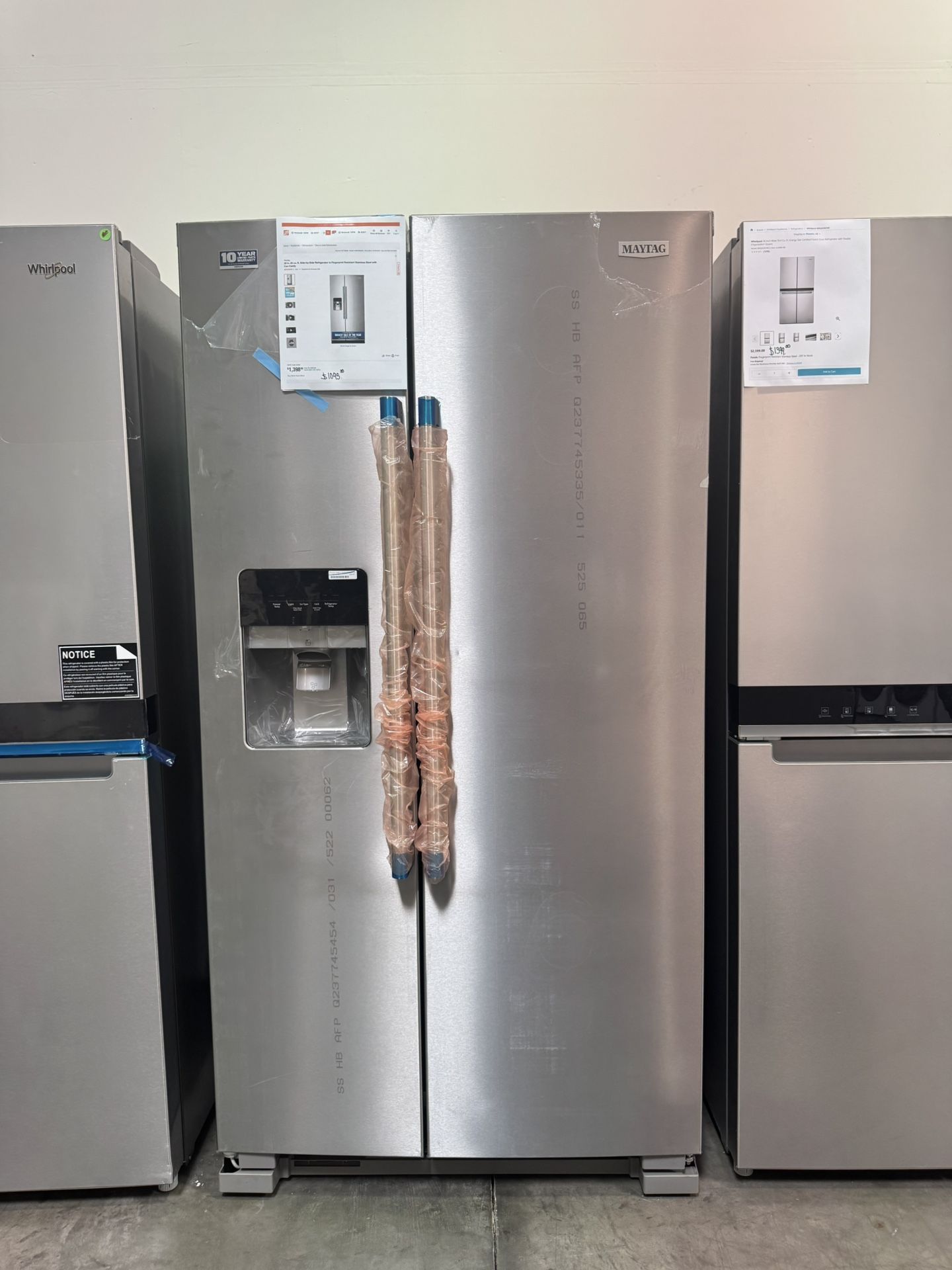 Maytag Side By Side Refrigerator In Fingerprint Resistant Stainless Steel