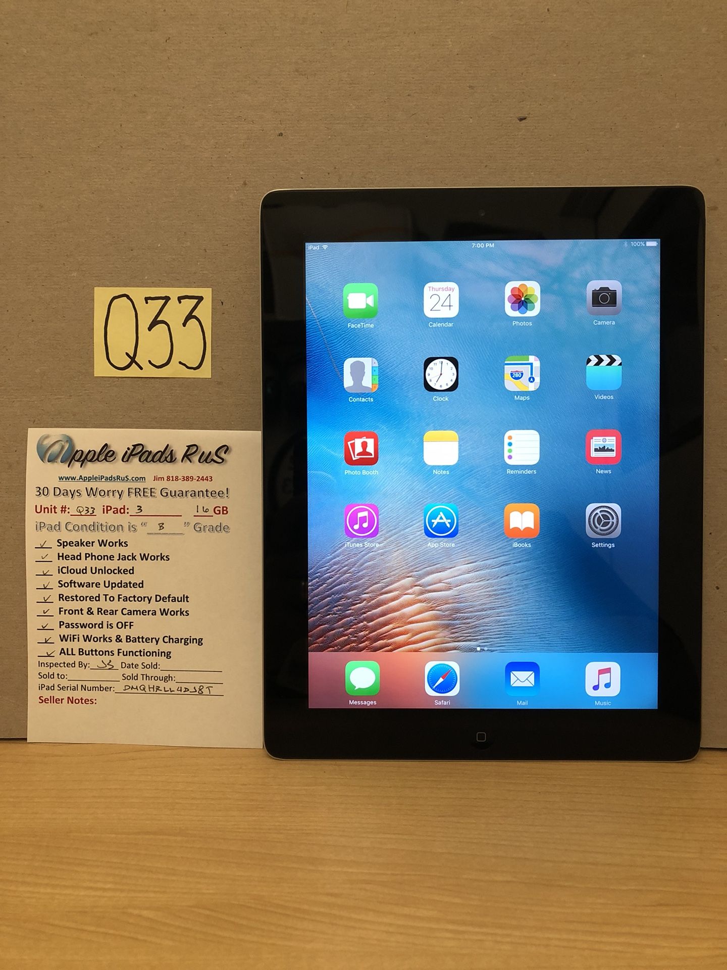 Q33 - iPad 3 16GB