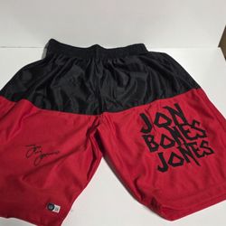 Jon Jones Signed MMA Fight Trunks Autographed Jon Bones Jones UFC Collectible Gear
