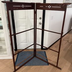 Vintage Japanese Folding Wooden Kimono Stand / Display Rack