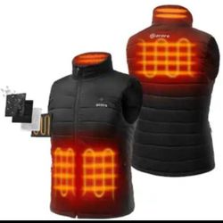 Heated Vest With Battery 3 Modes In Black Certified Blue Sign