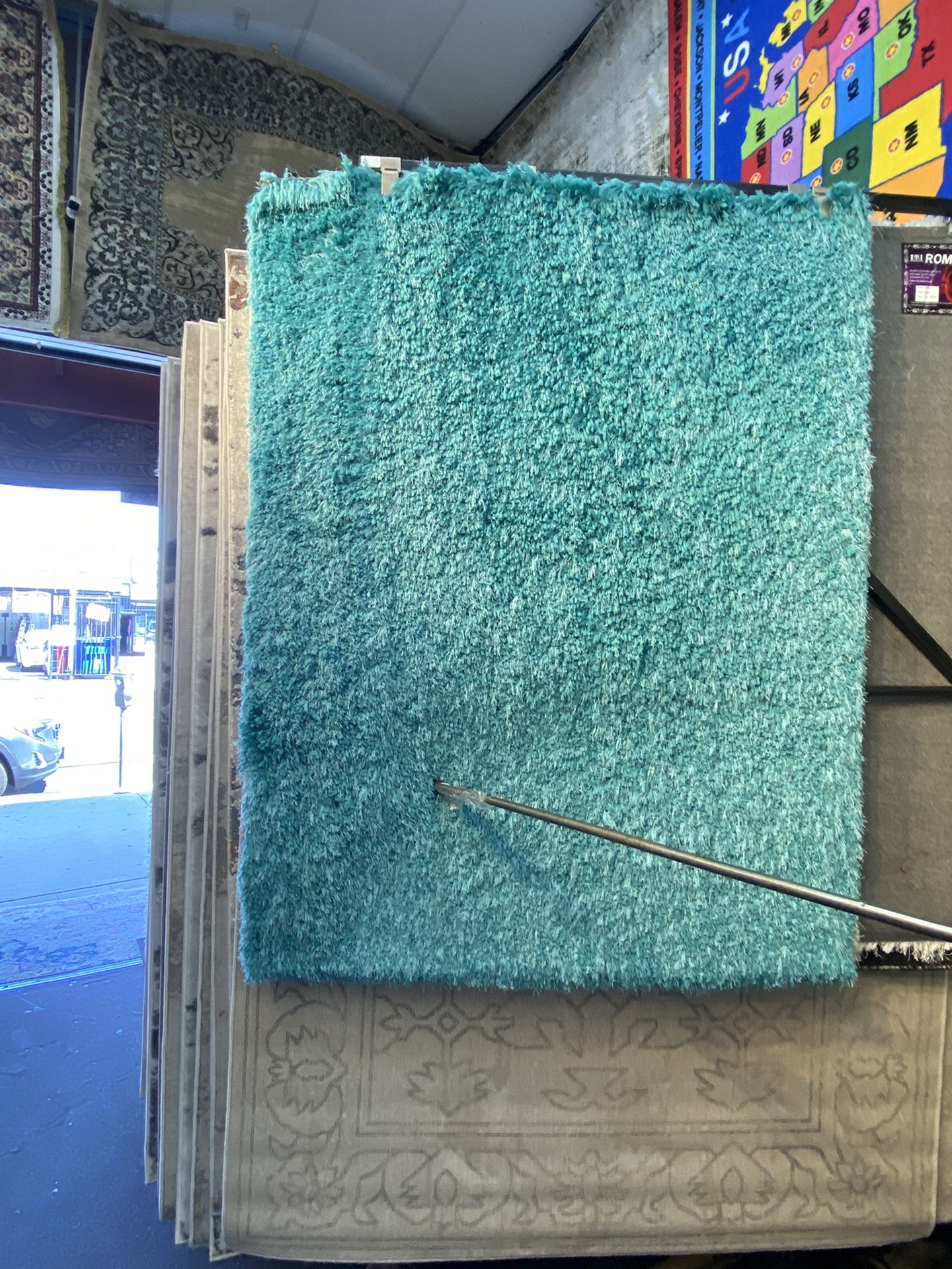 4x6 Area Rugs Carpet Rugs Shaggy Super Shaggy Solid Design Colors Turquoise