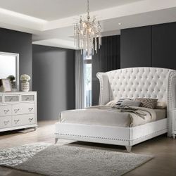 4PCS QUEEN BEDROOM SET WHITE  (CO300843) $1299  FREE LOCAL DELIVERY 