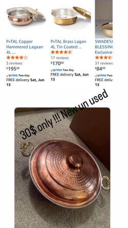 Handcrafted Pure Copper antique Cooking Pot, Copper Kitchen Cookware with Lid Purple Copper Soup Pot and Pan for Induction Cooker Camping Restaurant  