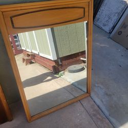 Mid Century Walnut Framed Mirror