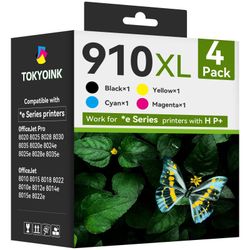 910XL Replacement for HP 910XL Ink Cartridges for HP Printers HP910 HP910XL 910 Ink Work for Office Jet Pro 8010 8010e 8015e 8020 8020e 8022e 8025 802