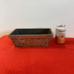 Decorative Wooden Basket w/ Gold Crackle Paint Finish 10 3/4” x 6 3/8” X 3 1/2” Wood Basket